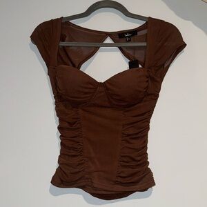 Brown crop top